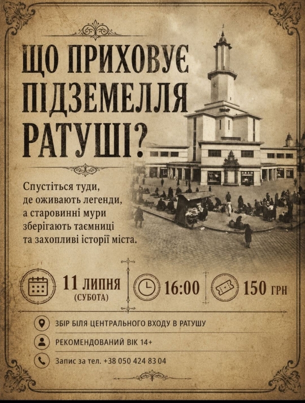 Запрошуємо на збірну екскурсію в підземелля Ратуші